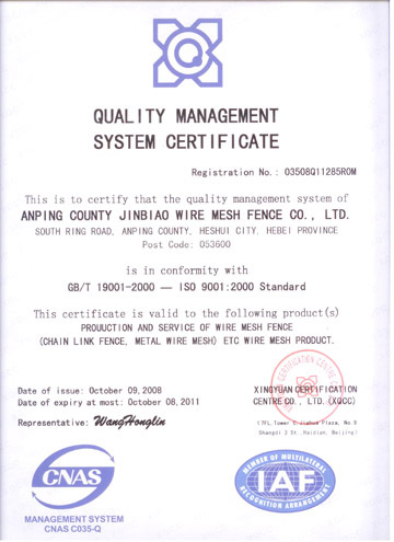 ISO 9001:2000 CARTIFICATE