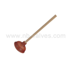 Brown rubber cup toilet plunger