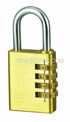 Brass combination padlock 38mm