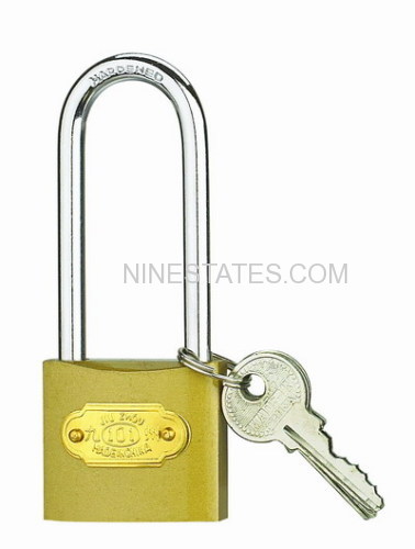 Pull Imitate Brass Padlock With Long Shackle