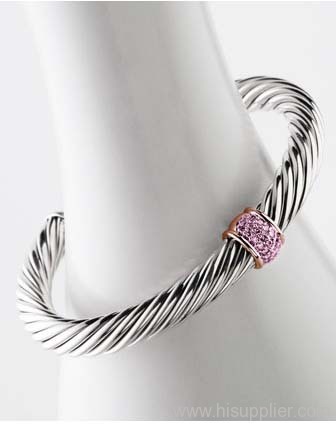 925 silver imitation brand jewelry 7mm cable bracelet