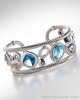 blue topaz mosaic cuff 925 silver collection jewelry mitation brand jewelry