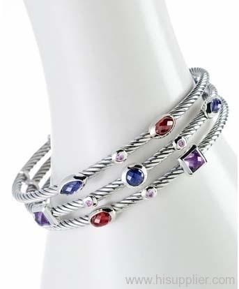 925 silver collection jewelry three row cuff bracelet
