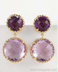 amethyst jewelry 925 silver drop earrings