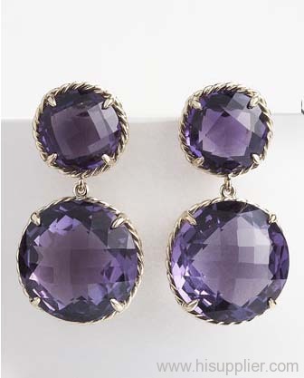 amethyst earring 925 silver jewelry two drop amethyst chatelaine earrings