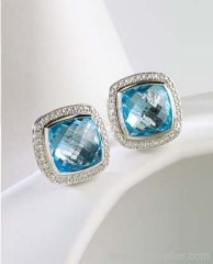 blue topaz albion earrings sterling silver jewelry 925 silver earring designer jewelry