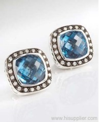 blue topaz albion earrings 925 Silver Earrings