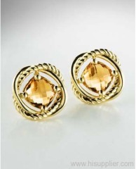 gold plated silver stud earrings designer inspired jewelry