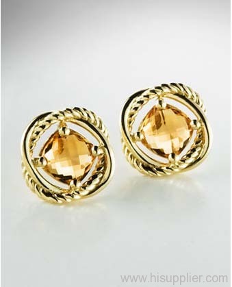 gold plated silver stud earrings designer inspired jewelry