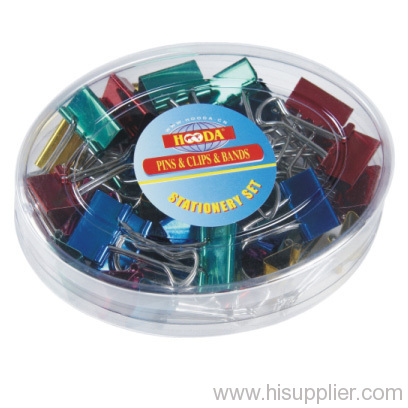 metallic binder clips packed in PP box