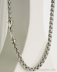 925 sterling silver necklace 6mm wheat chain necklace fine workmanship jewelry