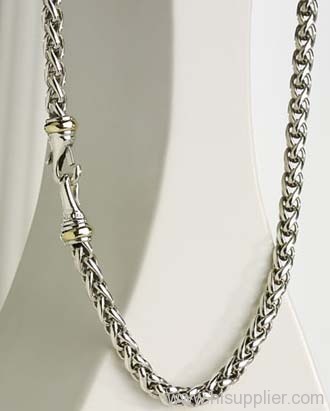 925 sterling silver necklace 6mm wheat 