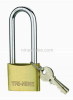 Thick brass padlock -long shackle (63mm)