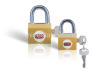 Iron imitate brass padlock (side-opening) 15mm