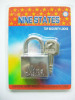 New square iron padlock with blade key (63mm)