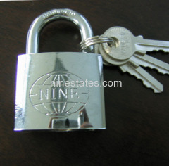 New chrome plated iron padlock (63mm)