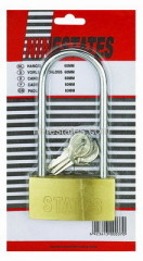 Single skin card of long shackle brass padlock (50mm)