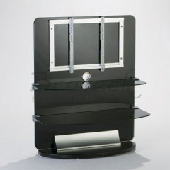black glass TV stand