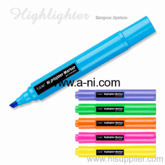erasable tampon system highlighter marker