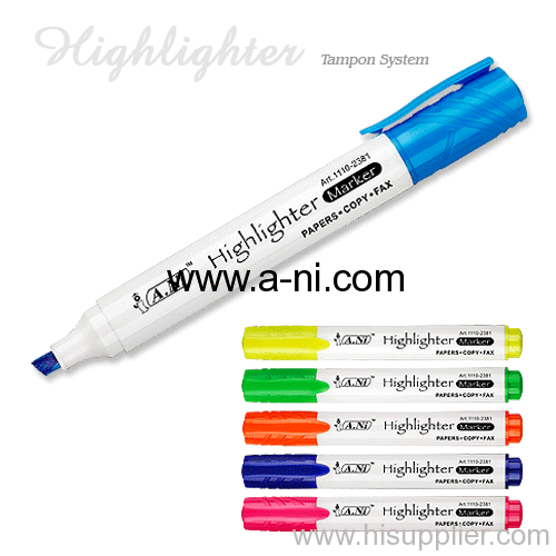 White barrel Highlighter Markers