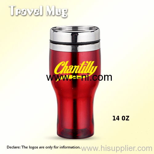 shiny red Steel Travel Mug