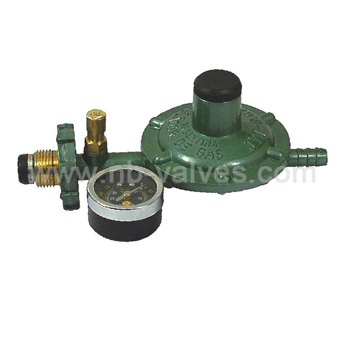 Pressure gas valve with meter