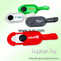 plastic luggage tag