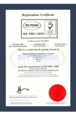 ISO9001:2000 quality certification