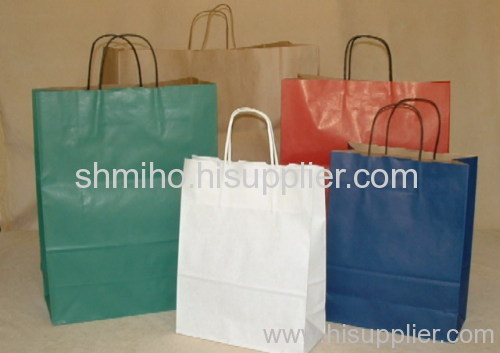 Kraft paper bag with nylon handled