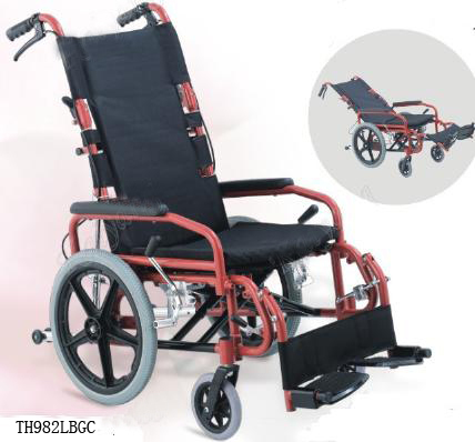 Deluxe aluminum transport wheelchair