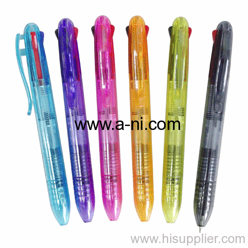colorful plastic style Multi Color Pen