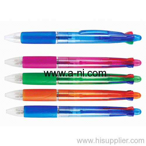 plastic colored barrel Multi Color Pen