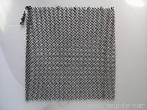 black fireplace mesh screen