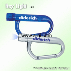 Plastic Mountaineering Clasp Flashlight Key Chain LED