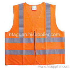 Orange-red safety vest