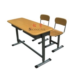 Adjustable Double Student Desk & Chair