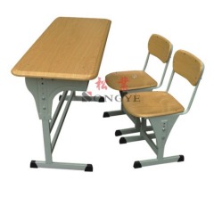 Adjustable Double Student Desk & Chair