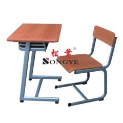 Fixed Single Desk & Chair