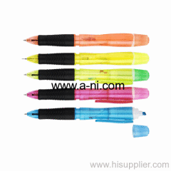 black rubber grip plastic Multi-function twist ball pen