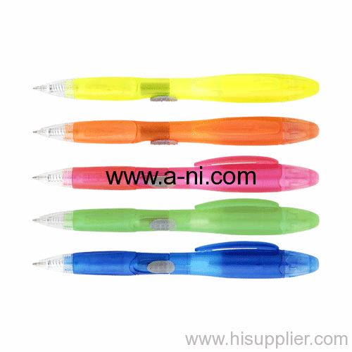 translucent colored plastic side slidable Multi-function pen