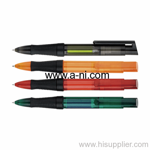 plastic Multi-function knock advertise banner ball pen