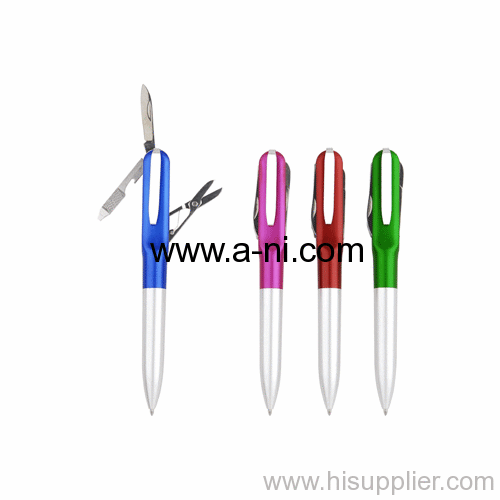 lacquer Multi-function tool plastic ball point pen 4 in1