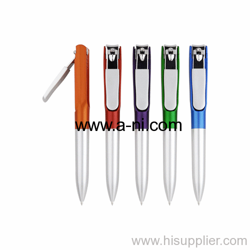 colored lacquer Multi-function tool nail cutter plastic ball pen