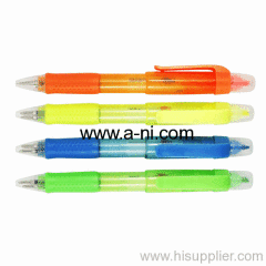 colored plastic twistable Multi-function pen & highlighter