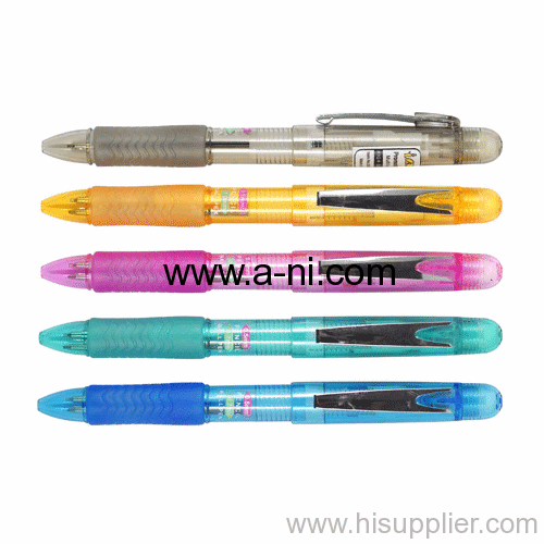 transparent colored plastic multifunction twistable ball pen