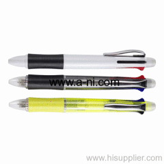 rubber grip plastic click Multicolor ball pen