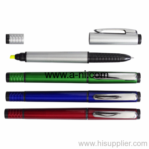 shiny glossy solid colored plastic double-headed pen