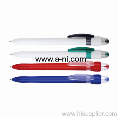 white barrel click promotion ball point pen and highlighter