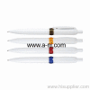 white plastic push action office promotion Ball pen