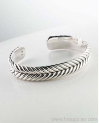 925 jewelry men's jewelry Chevron Cable Cuff